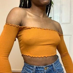 Orange off the shoulder top